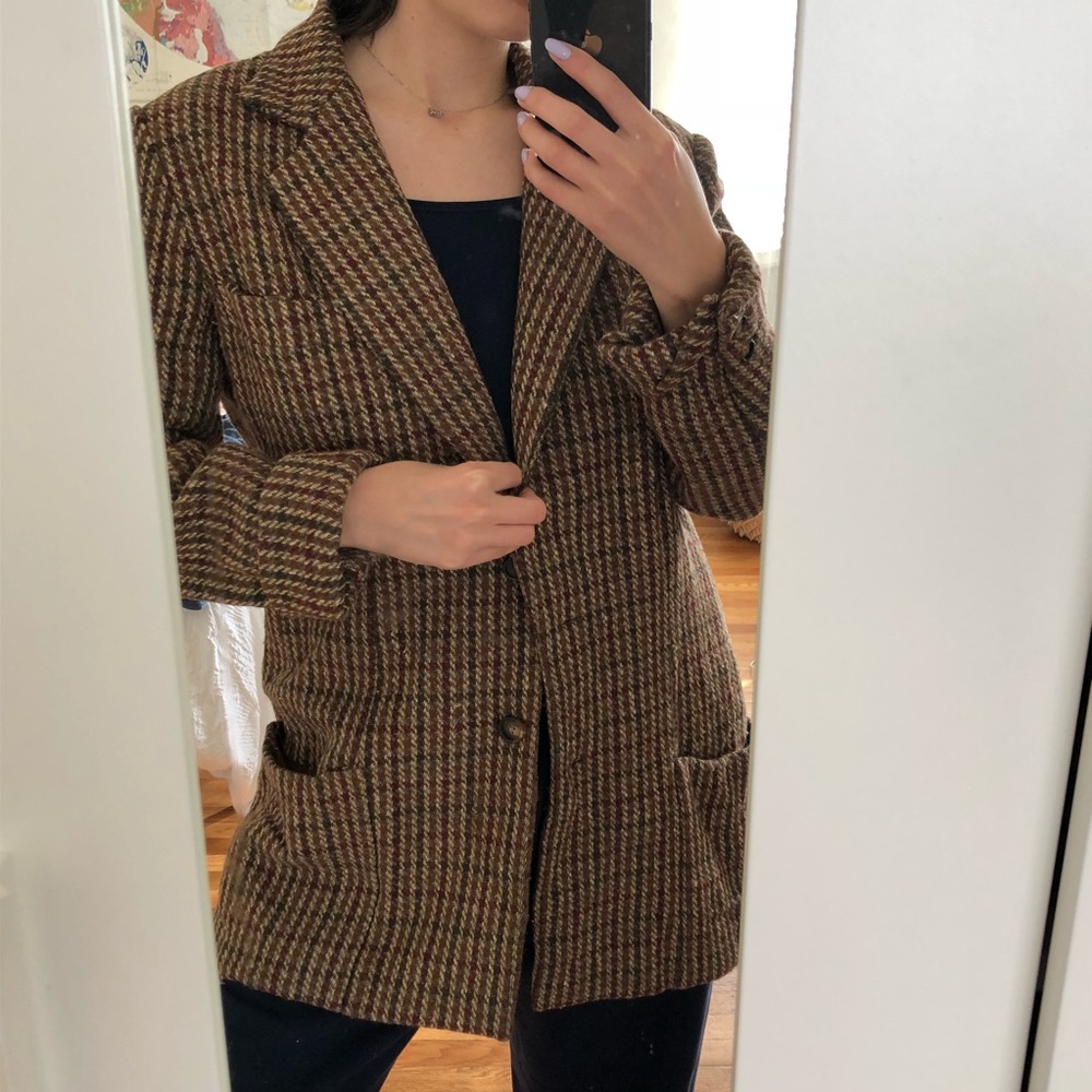 Plaid wool blazer